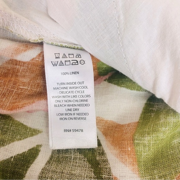 Tahari 100% Linen Tropical Wide Leg Beach Pants Size M - Picture 7 of 7